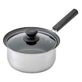 焦げ付きにくい 三層底ステンレス片手鍋 18cm