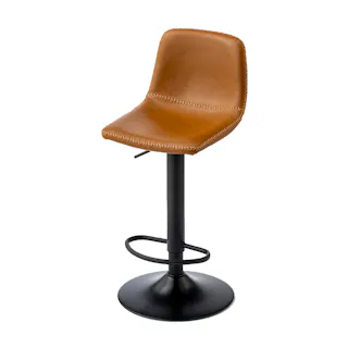 場所を取らないスリムカウンターチェア ブラウン Y61