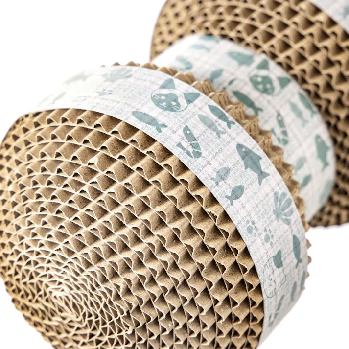 ネコケリおもちゃカードボード ダンベル フィッシュ