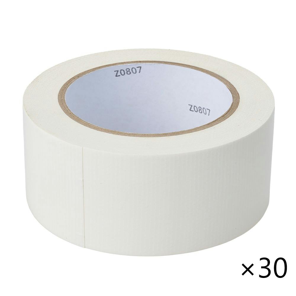 【ケース販売】カインズ カラー布粘着テープ ホワイト 幅50mm 長さ25m 1巻×30個入