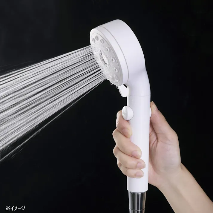 カインズ ナノバブルシャワーヘッド 手元ストップ 5段階水流調整 ホワイト