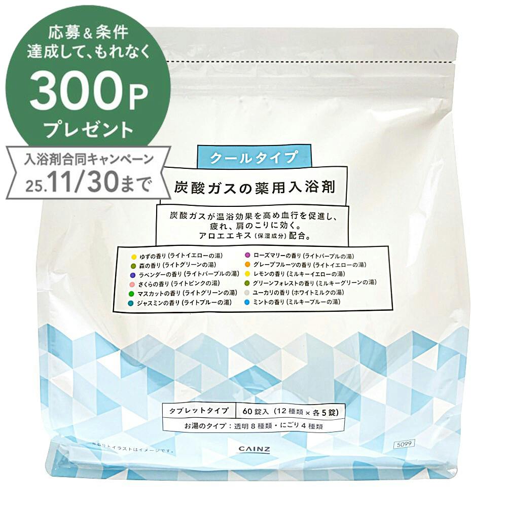 薬用炭酸入浴剤 カインズ 薬用炭酸入浴剤60錠 クールアソート | 入浴剤 通販