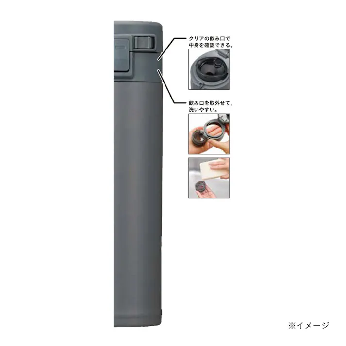 ワンタッチボトル 500ml ダークグレー