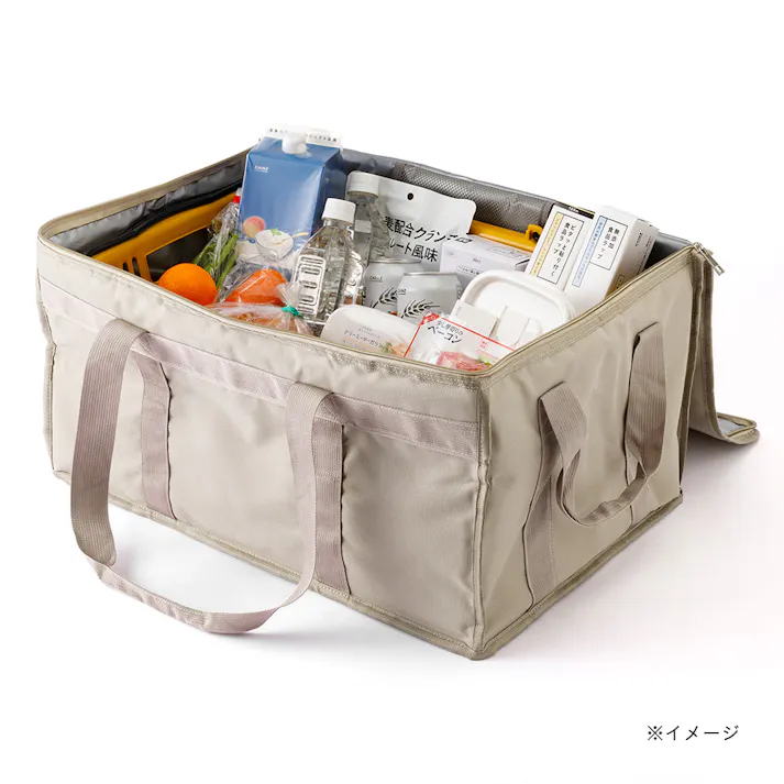 マイバスケットがそのまま入る保冷バッグ ベージュ