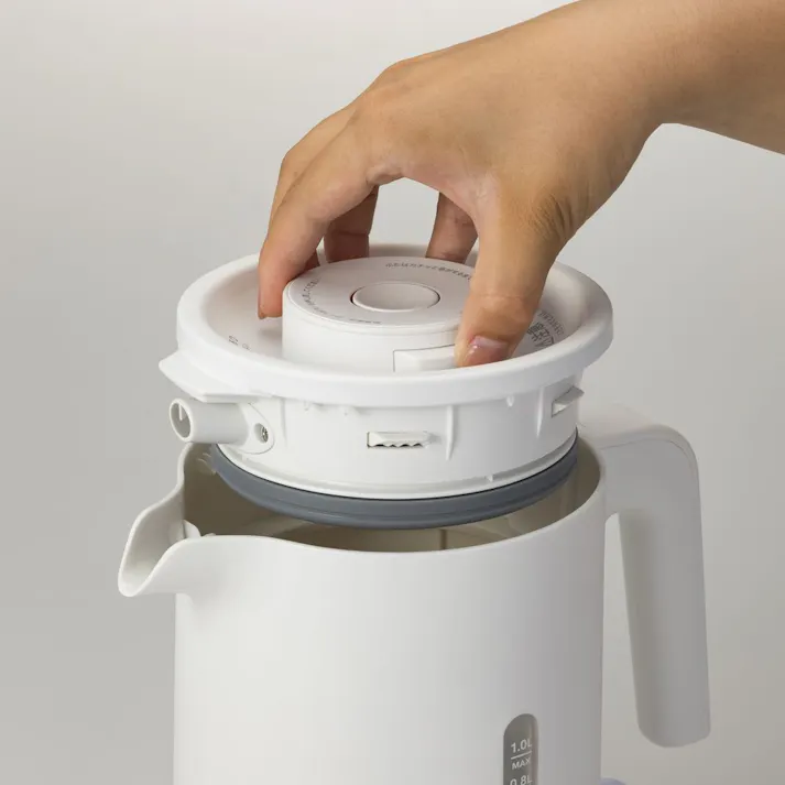 持ちやすく注ぎやすい 転倒湯漏れ防止ケトル ホワイト CZ-SYK1200-WH