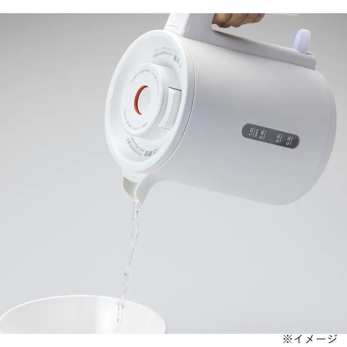 持ちやすく注ぎやすい 転倒湯漏れ防止ケトル ホワイト CZ-SYK1200-WH