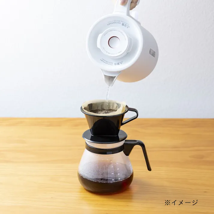 持ちやすく注ぎやすい 転倒湯漏れ防止ケトル ホワイト CZ-SYK1200-WH