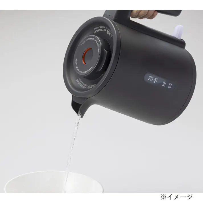 持ちやすく注ぎやすい 転倒湯漏れ防止ケトル ダークグレー CZ-SYK1200-DGY