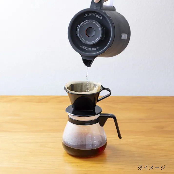 持ちやすく注ぎやすい 転倒湯漏れ防止ケトル ダークグレー CZ-SYK1200-DGY