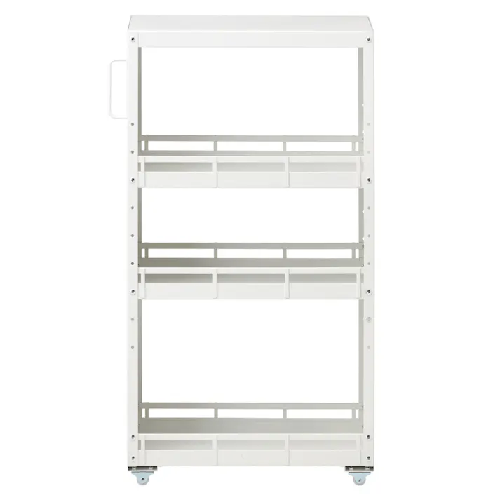 高さ調整できるすき間ワゴン ホワイト J35