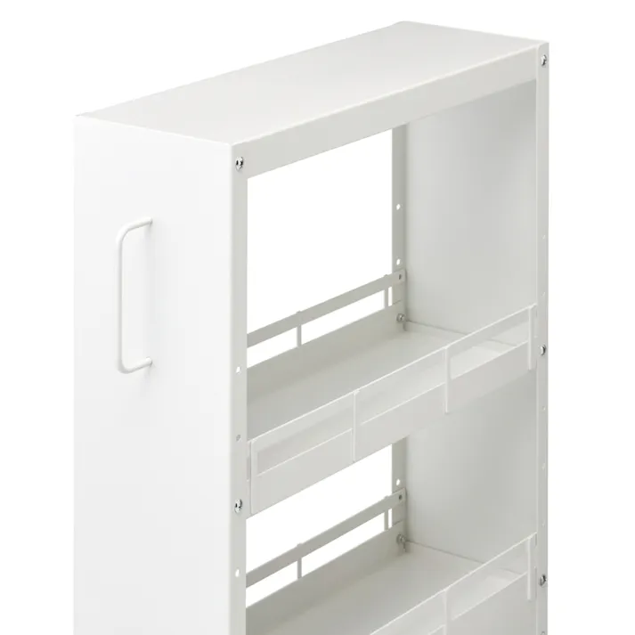 高さ調整できるすき間ワゴン ホワイト J35