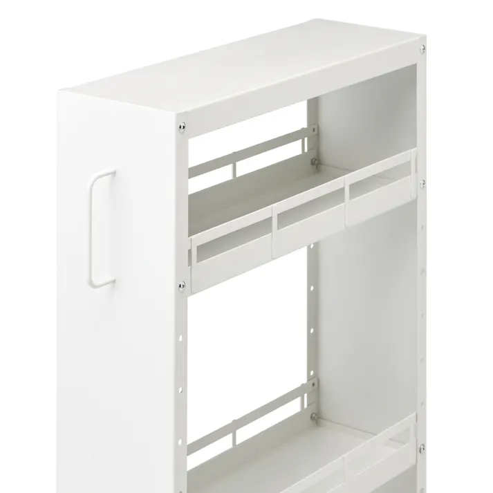 高さ調整できるすき間ワゴン ホワイト J35