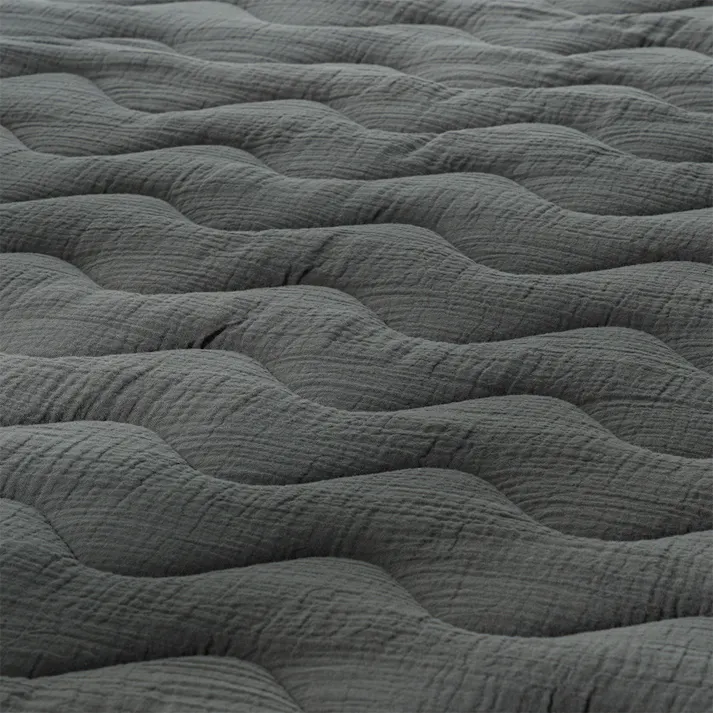 綿100%のガーゼ敷パッド Pitapa ブラック シングル 幅100cm 奥行200cm