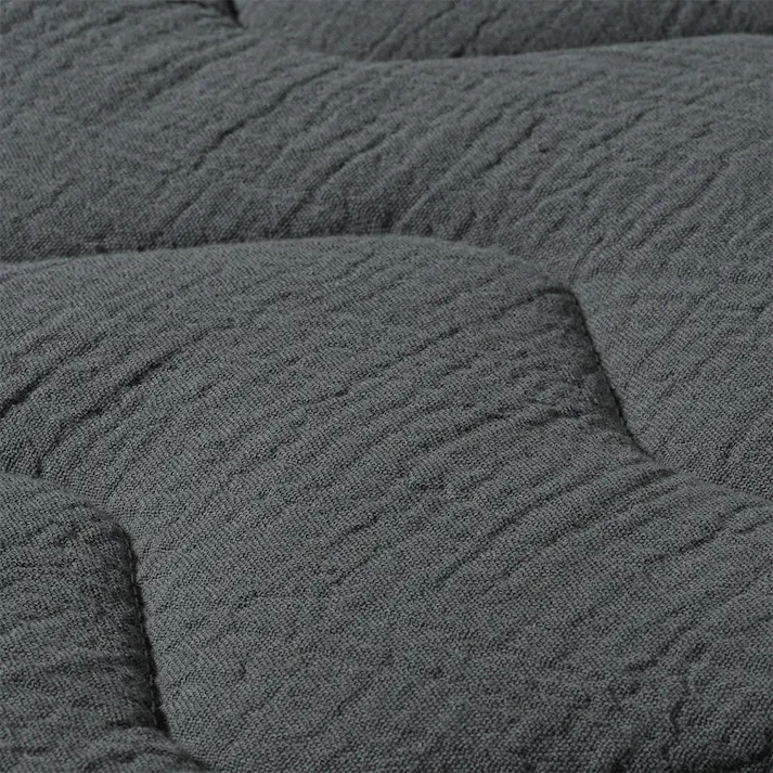 綿100%のガーゼ敷パッド Pitapa ブラック シングル 幅100cm 奥行200cm