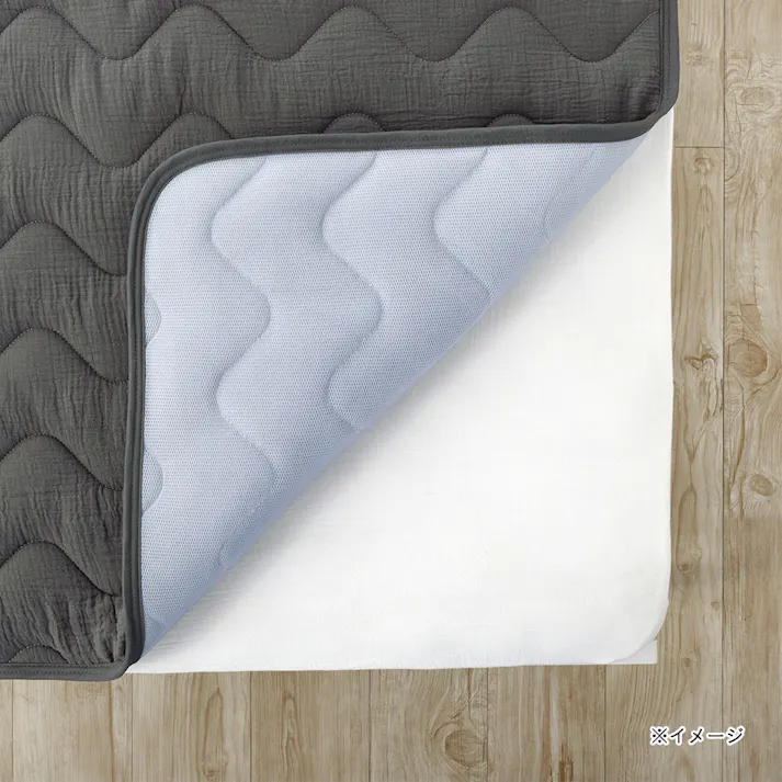 綿100%のガーゼ敷パッド Pitapa ブラック シングル 幅100cm 奥行200cm