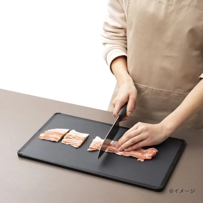 軽くて抗菌 大理石調まな板 42cm ブラック