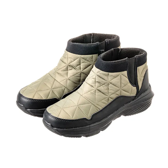 Hot fine サイドゴア リップストップ 防寒シューズ カーキ L 25.5cm-26.0cm