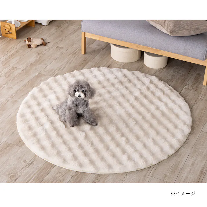 保温性のあるラグ Pitapa シロクマ 幅130cm 奥行130cm