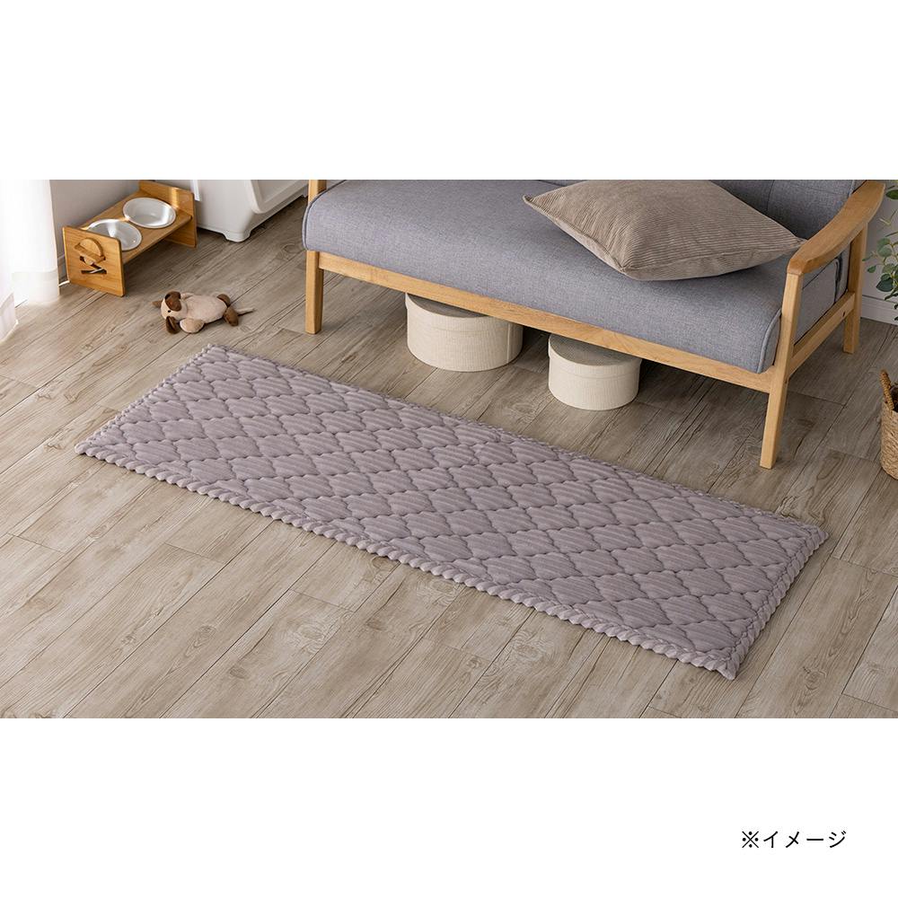 ＆Pet 洗えるクッションキルトラグ シルバー 幅50cm 奥行150cm