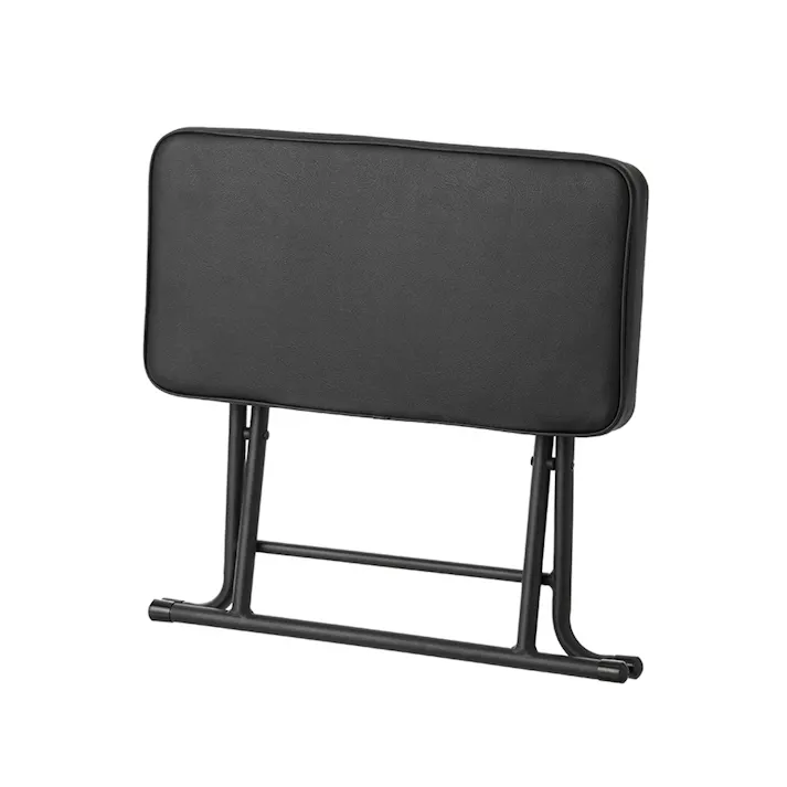 座面が広い折りたたみパイプチェア ロータイプ ブラック