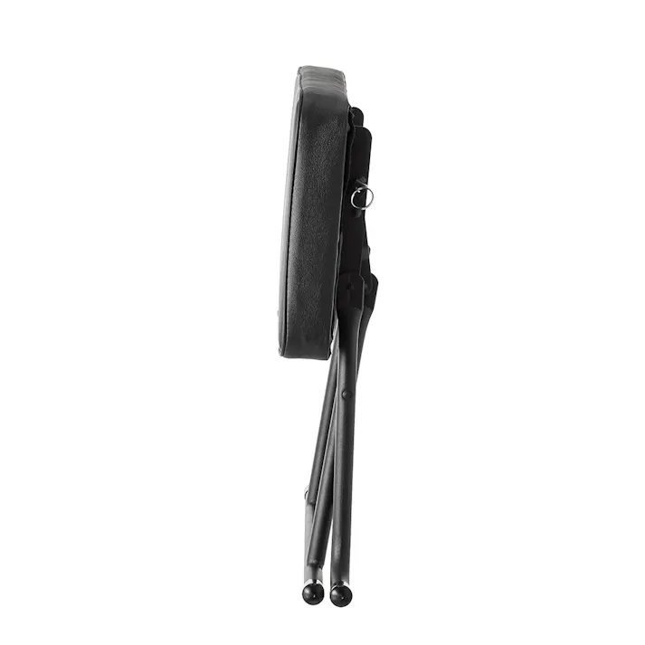 座面が広い折りたたみパイプチェア ロータイプ ブラック