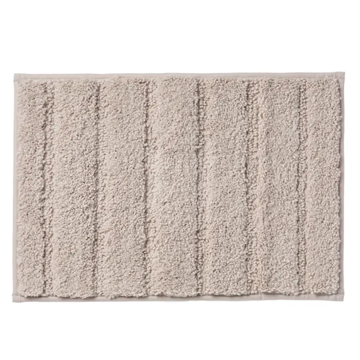 吸水バスマット ボーダー ベージュ 幅50cm 奥行35cm