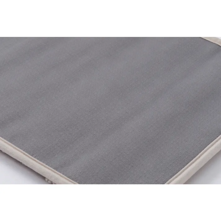 吸水バスマット ボーダー ベージュ 幅50cm 奥行35cm