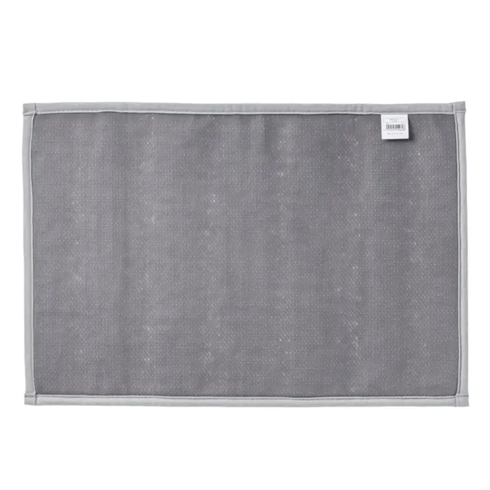 吸水バスマット ボーダー グレー 幅50cm 奥行35cm