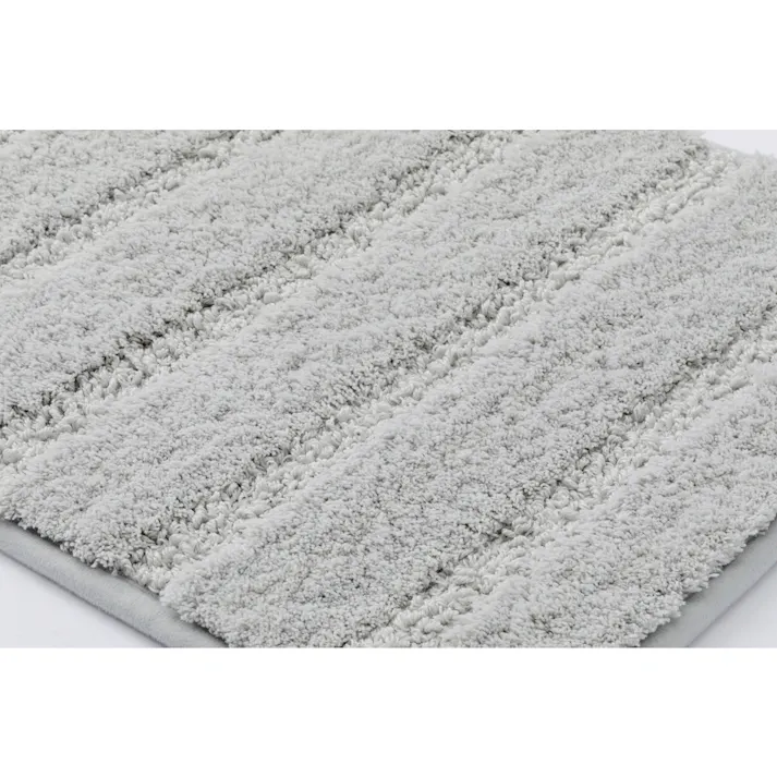 吸水バスマット ボーダー グレー 幅50cm 奥行35cm