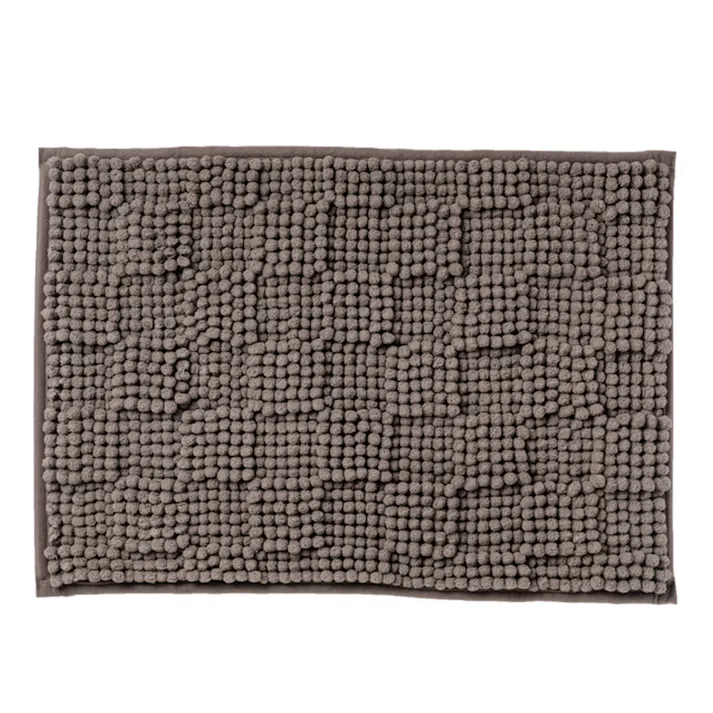 すべりにくい吸水バスマット ブロック ダークグレー 幅50cm 奥行35cm