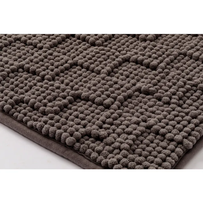 すべりにくい吸水バスマット ブロック ダークグレー 幅50cm 奥行35cm