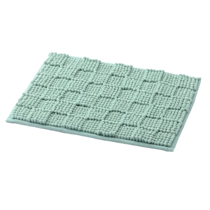 すべりにくい吸水バスマット ブロック ミントグリーン 幅50cm 奥行35cm