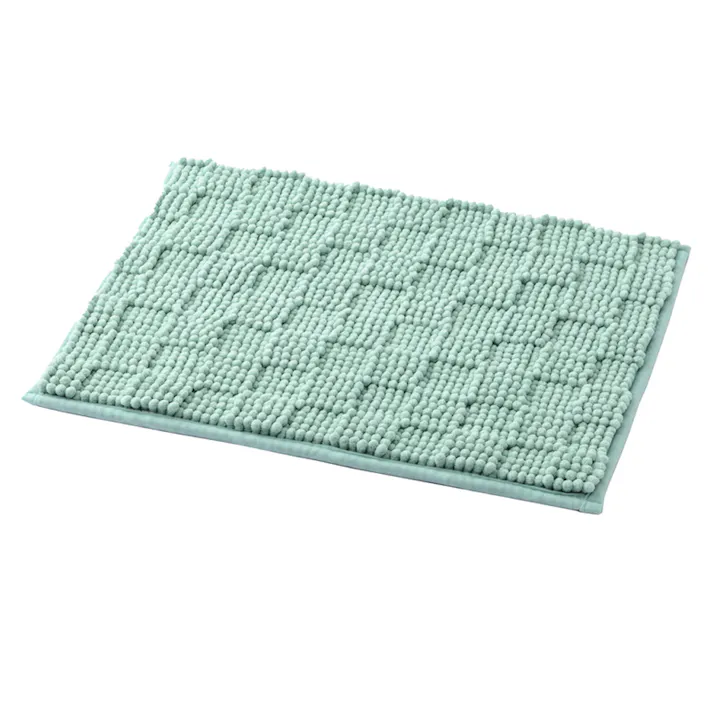 すべりにくい吸水バスマット ブロック ミントグリーン 幅60cm 奥行45cm