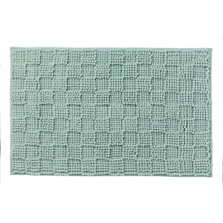 すべりにくい吸水バスマット ブロック ミントグリーン 幅80cm 奥行50cm
