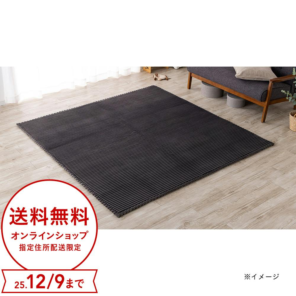 &Pet洗えるクッションラグ ブラック 185×185cm 約2帖用 ラグ &Pet洗えるクッションラグ ブラック 185×185cm 約2帖用 ラグ