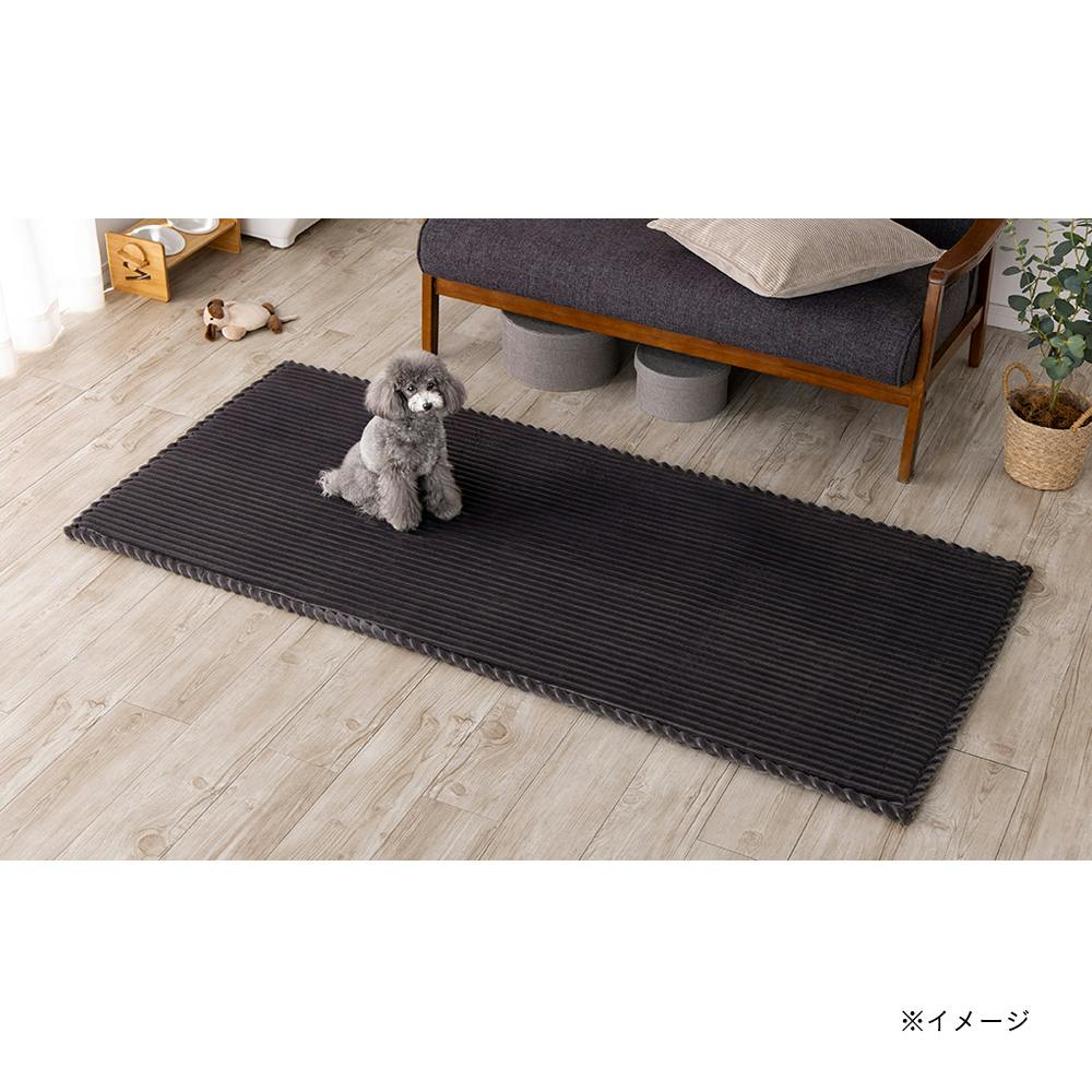 ＆Pet洗えるクッションラグ ブラック 80×180cm | ラグ・カーペット
