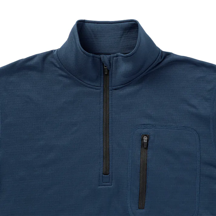 Hot fine ブロックフリースハーフジップ ネイビー M