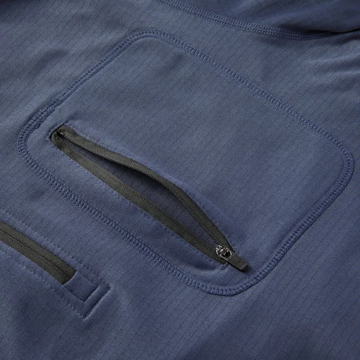 Hot fine ブロックフリースハーフジップ ネイビー M