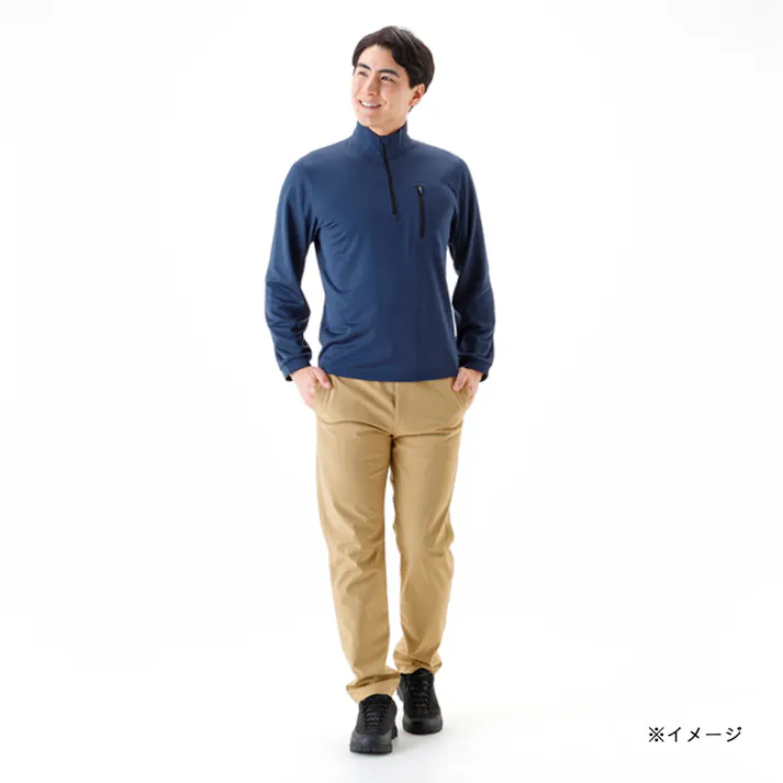 Hot fine ブロックフリースハーフジップ ネイビー M