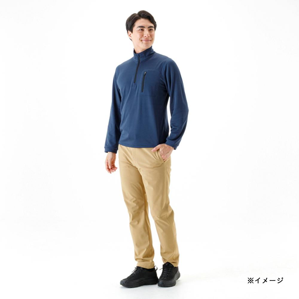 Hot fine ブロックフリースハーフジップ ネイビー 3L | 作業着・作業服