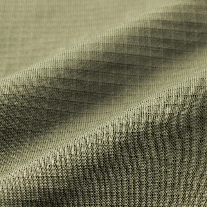 Hot fine ブロックフリースハーフジップ カーキ M