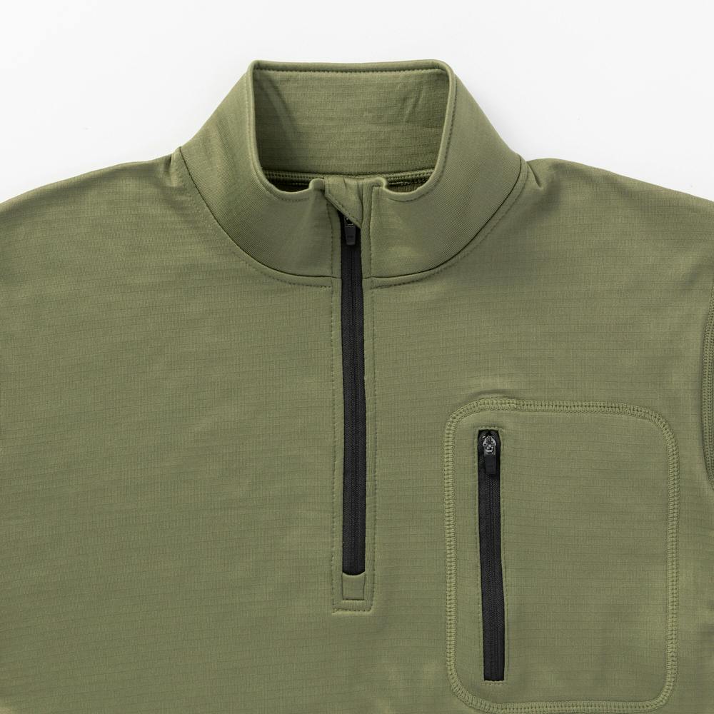 Hot fine ブロックフリースハーフジップ カーキ LL | 作業着・作業服