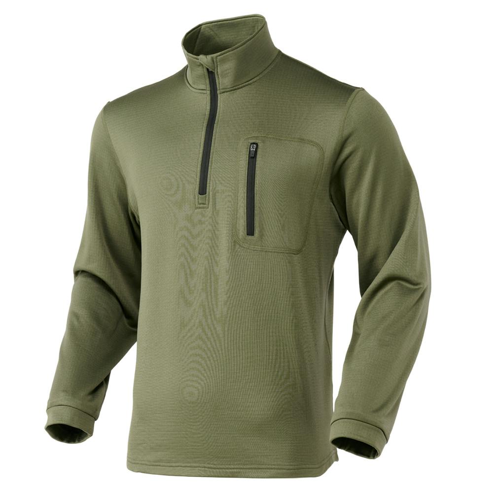 Hot fine ブロックフリースハーフジップ カーキ 3L シャツ・ブルゾン