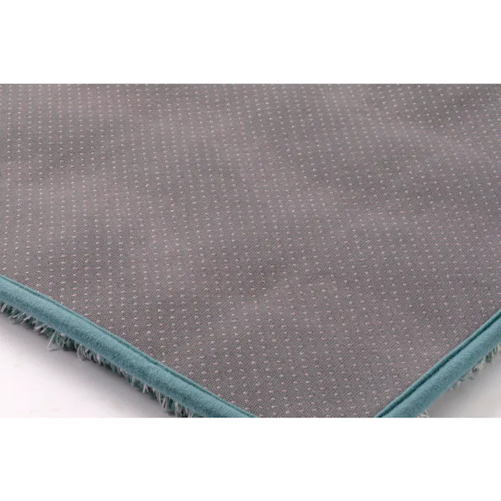 すべりにくい吸水バスマット ウェーブ ブルー 幅50cm 奥行35cm