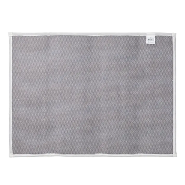 すべりにくい吸水バスマット ウェーブ ホワイト 幅60cm 奥行45cm