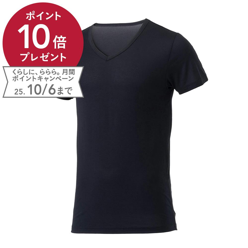 カインズ 寒くても暑くても快適インナーTシャツ 半袖 V首 ブラック LL 防寒具・防寒ウェア カインズ 寒くても暑くても快適インナーTシャツ 半袖 V首 ブラック LL 防寒具・防寒ウェア