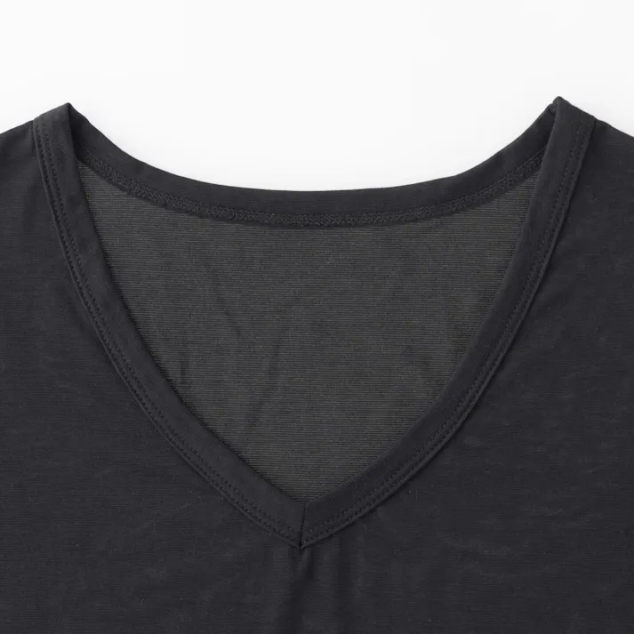 カインズ 寒くても暑くても快適インナーTシャツ 半袖 V首 ブラック 3L