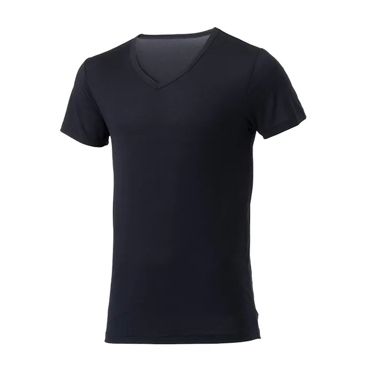 カインズ 寒くても暑くても快適インナーTシャツ 半袖 V首 ブラック 3L