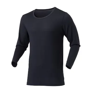 カインズ 寒くても暑くても快適インナーTシャツ 長袖 丸首 ブラック M