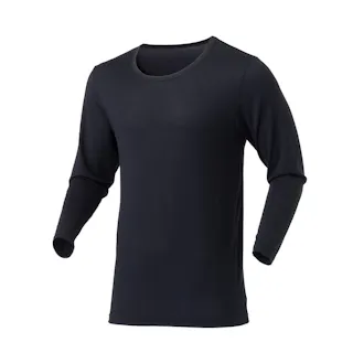 カインズ 寒くても暑くても快適インナーTシャツ 長袖 丸首 ブラック L